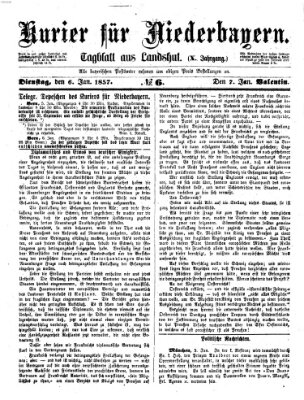 Kurier für Niederbayern Dienstag 6. Januar 1857