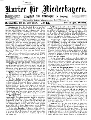 Kurier für Niederbayern Donnerstag 15. Januar 1857