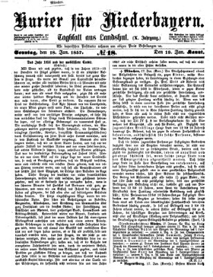 Kurier für Niederbayern Sonntag 18. Januar 1857