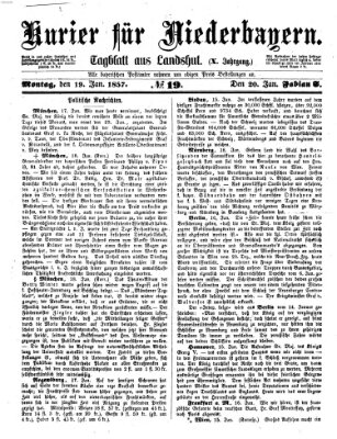 Kurier für Niederbayern Montag 19. Januar 1857