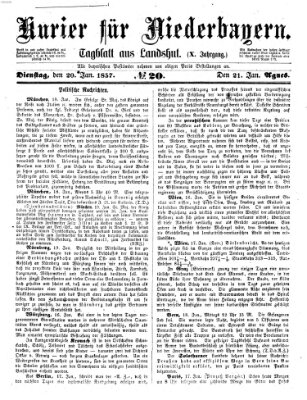 Kurier für Niederbayern Dienstag 20. Januar 1857