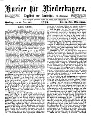 Kurier für Niederbayern Freitag 23. Januar 1857