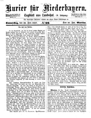 Kurier für Niederbayern Donnerstag 29. Januar 1857
