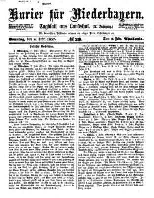 Kurier für Niederbayern Sonntag 8. Februar 1857