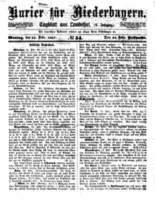 Kurier für Niederbayern Montag 23. Februar 1857