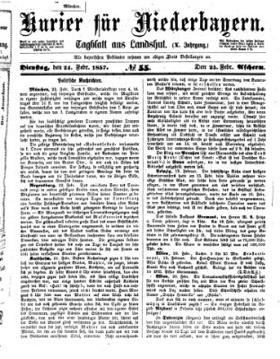 Kurier für Niederbayern Dienstag 24. Februar 1857