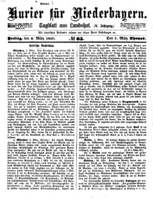 Kurier für Niederbayern Freitag 6. März 1857