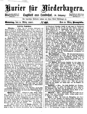 Kurier für Niederbayern Sonntag 8. März 1857