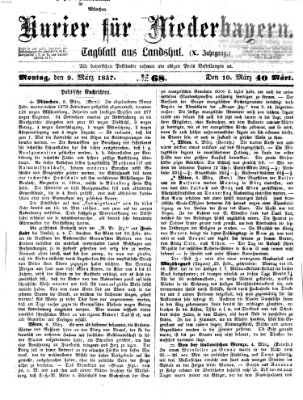 Kurier für Niederbayern Montag 9. März 1857