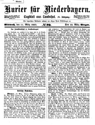 Kurier für Niederbayern Mittwoch 11. März 1857