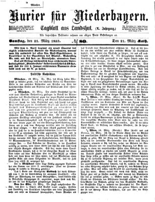 Kurier für Niederbayern Samstag 21. März 1857