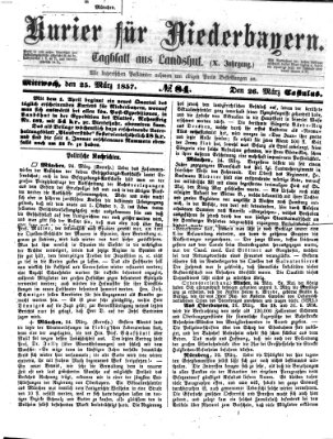 Kurier für Niederbayern Mittwoch 25. März 1857