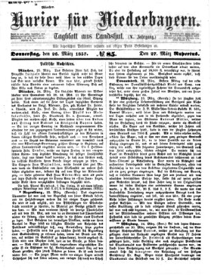 Kurier für Niederbayern Donnerstag 26. März 1857