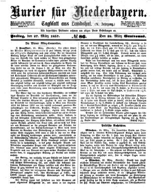 Kurier für Niederbayern Freitag 27. März 1857