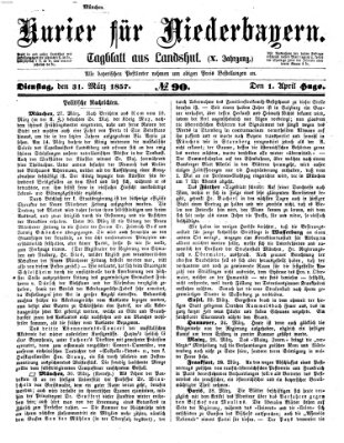 Kurier für Niederbayern Dienstag 31. März 1857