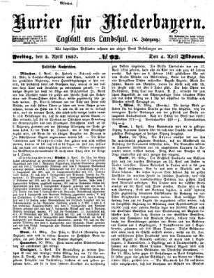 Kurier für Niederbayern Freitag 3. April 1857