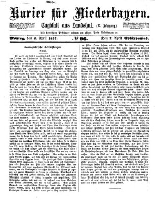 Kurier für Niederbayern Montag 6. April 1857