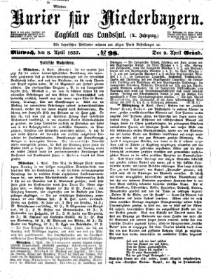 Kurier für Niederbayern Mittwoch 8. April 1857