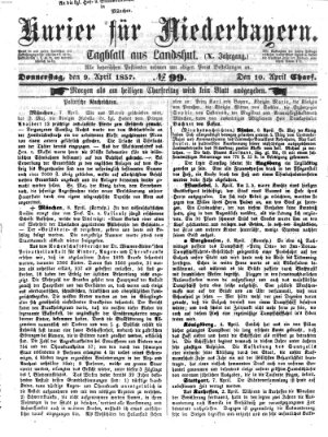 Kurier für Niederbayern Donnerstag 9. April 1857