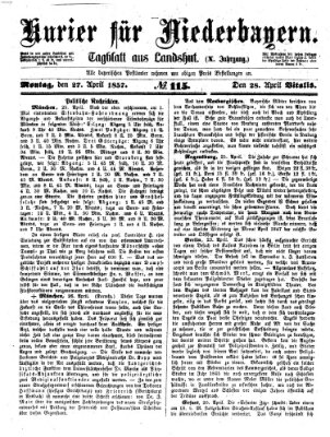 Kurier für Niederbayern Montag 27. April 1857