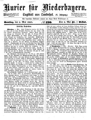 Kurier für Niederbayern Samstag 2. Mai 1857