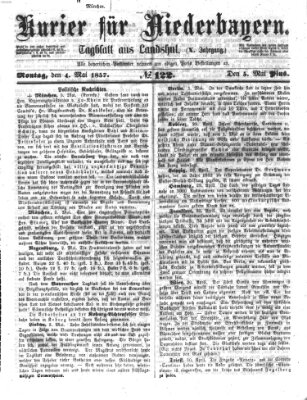 Kurier für Niederbayern Montag 4. Mai 1857