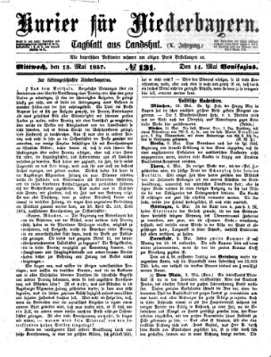 Kurier für Niederbayern Mittwoch 13. Mai 1857