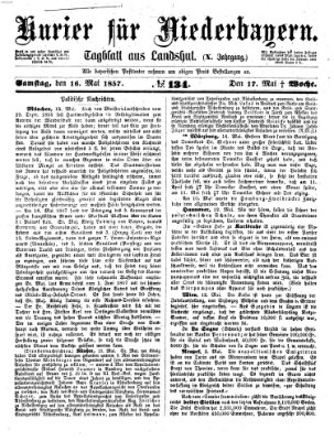 Kurier für Niederbayern Samstag 16. Mai 1857