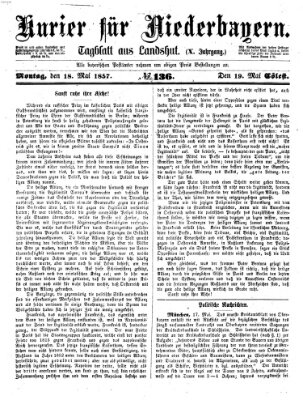 Kurier für Niederbayern Montag 18. Mai 1857