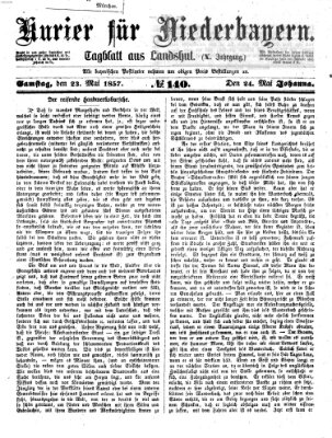 Kurier für Niederbayern Samstag 23. Mai 1857