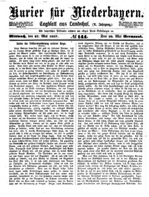 Kurier für Niederbayern Mittwoch 27. Mai 1857