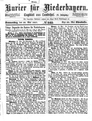 Kurier für Niederbayern Donnerstag 28. Mai 1857