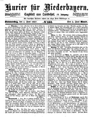 Kurier für Niederbayern Donnerstag 4. Juni 1857