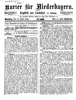 Kurier für Niederbayern Samstag 13. Juni 1857