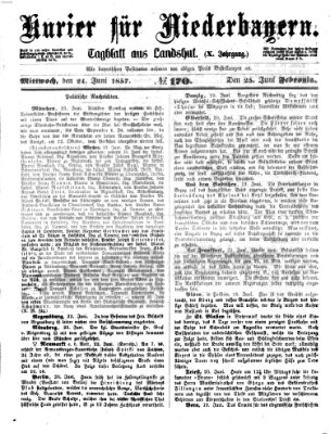 Kurier für Niederbayern Mittwoch 24. Juni 1857