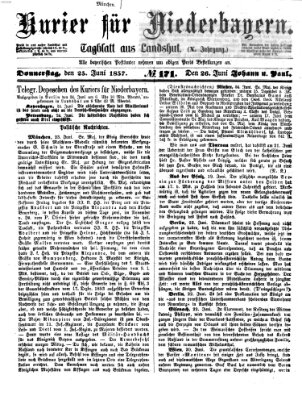 Kurier für Niederbayern Donnerstag 25. Juni 1857