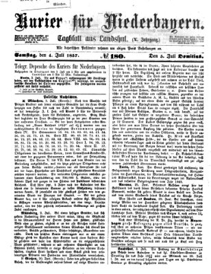 Kurier für Niederbayern Samstag 4. Juli 1857