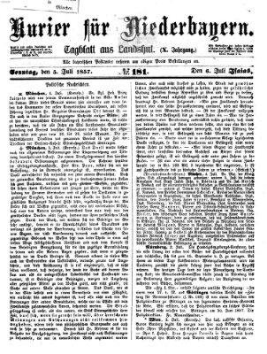 Kurier für Niederbayern Sonntag 5. Juli 1857