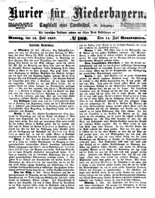 Kurier für Niederbayern Montag 13. Juli 1857