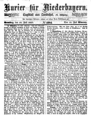 Kurier für Niederbayern Samstag 18. Juli 1857