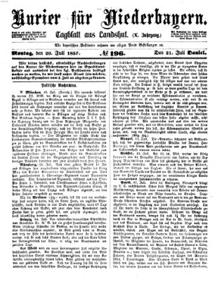 Kurier für Niederbayern Montag 20. Juli 1857