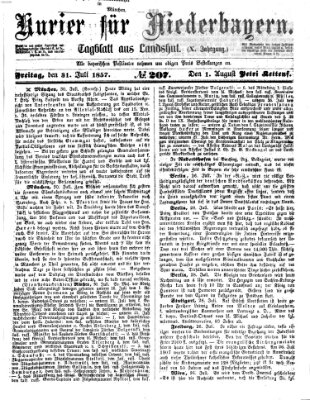 Kurier für Niederbayern Freitag 31. Juli 1857