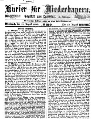 Kurier für Niederbayern Mittwoch 12. August 1857