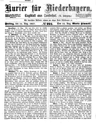 Kurier für Niederbayern Freitag 14. August 1857