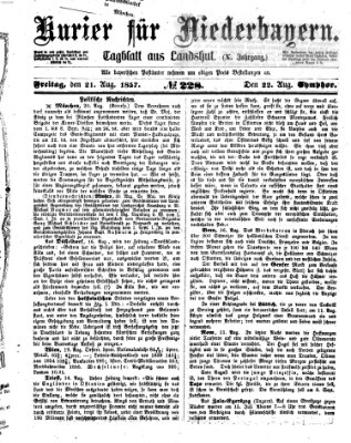 Kurier für Niederbayern Freitag 21. August 1857