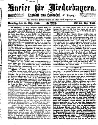 Kurier für Niederbayern Samstag 22. August 1857