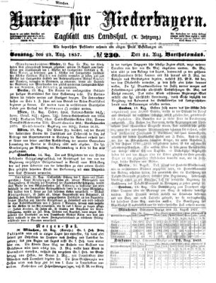 Kurier für Niederbayern Sonntag 23. August 1857