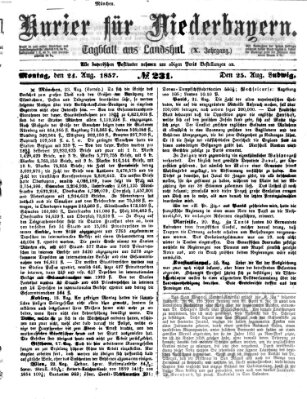 Kurier für Niederbayern Montag 24. August 1857