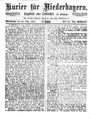 Kurier für Niederbayern Mittwoch 26. August 1857