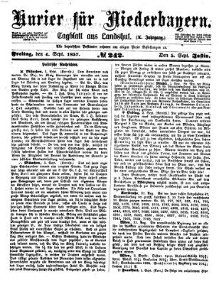 Kurier für Niederbayern Freitag 4. September 1857